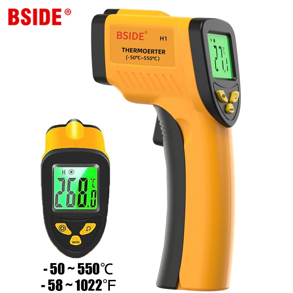 Industrial Laser Temperature Sensor - Digital Infrared Thermometer -50-550C Non-Contact Digital