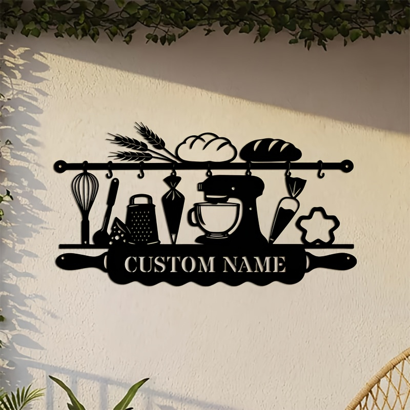 Industrial Laser Marker - Personalized Kitchen Iron Wall Art, Baking