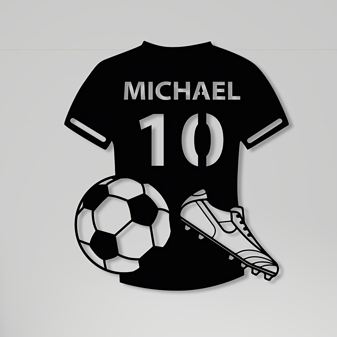 Industrial Laser Marker - Custom Metal Art Sign with Text&Soccer