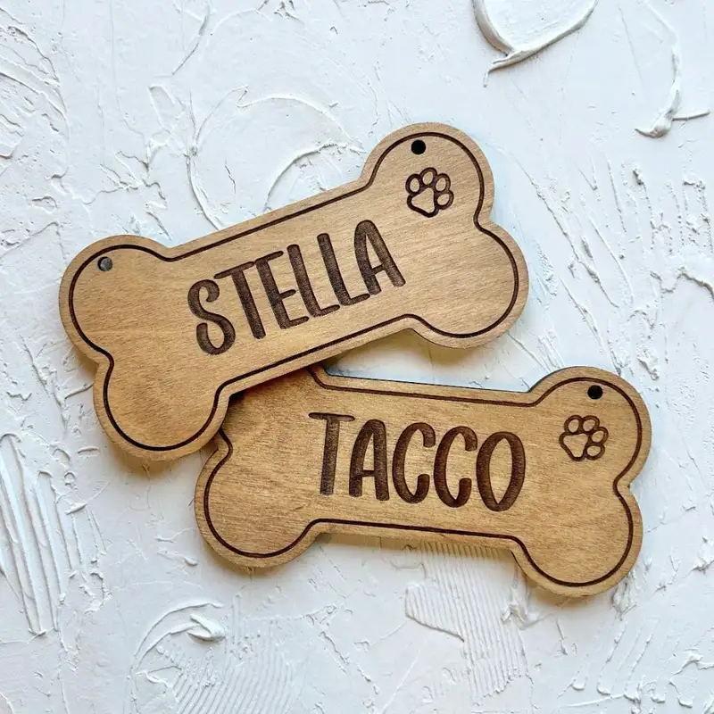 5PCS Custom Wooden Dog Tag - P - Industrial Laser Marker ulasan dan harga