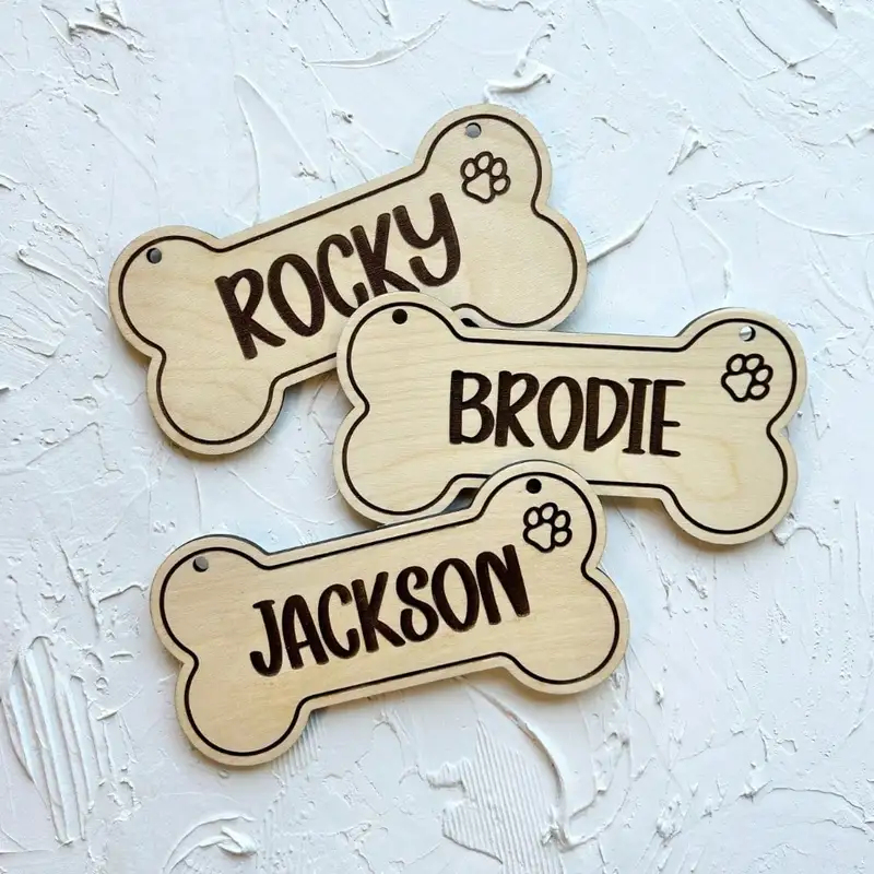 5PCS Custom Wooden Dog Tag - P - Industrial Laser Marker ulasan dan harga