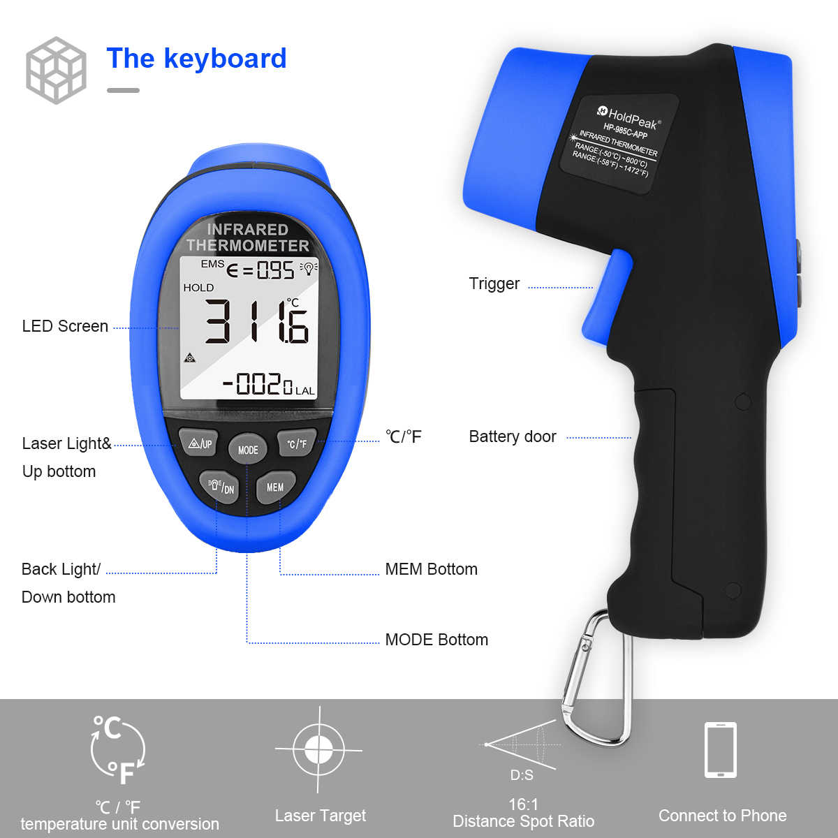 HoldPeak IR Thermometer Gun -5 - Industrial Laser Temperature Sensor ulasan dan harga