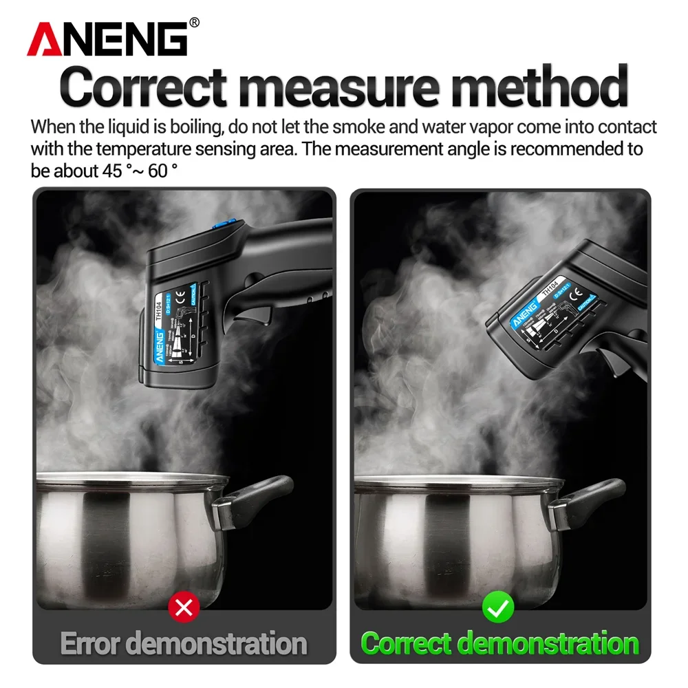 ANENG TH104 Infrared Handheld  - Industrial Laser Temperature Sensor ulasan dan harga
